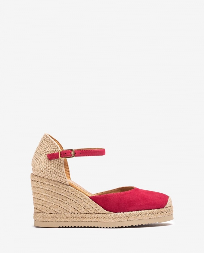 Espadrilles compensées hautes Unisa en daim - Rouge Espadrilles compensées hautes Unisa en daim - Rouge