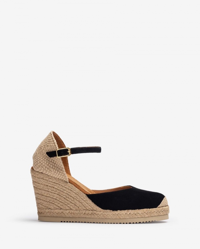 Espadrilles compensées hautes en daim Unisa pour femme - Noir Espadrilles compensées hautes en daim Unisa pour femme - Noir