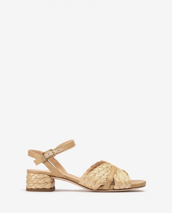 Sandales compensées en raphia Unisa pour femme - Marron Sandales compensées en raphia Unisa pour femme - Marron