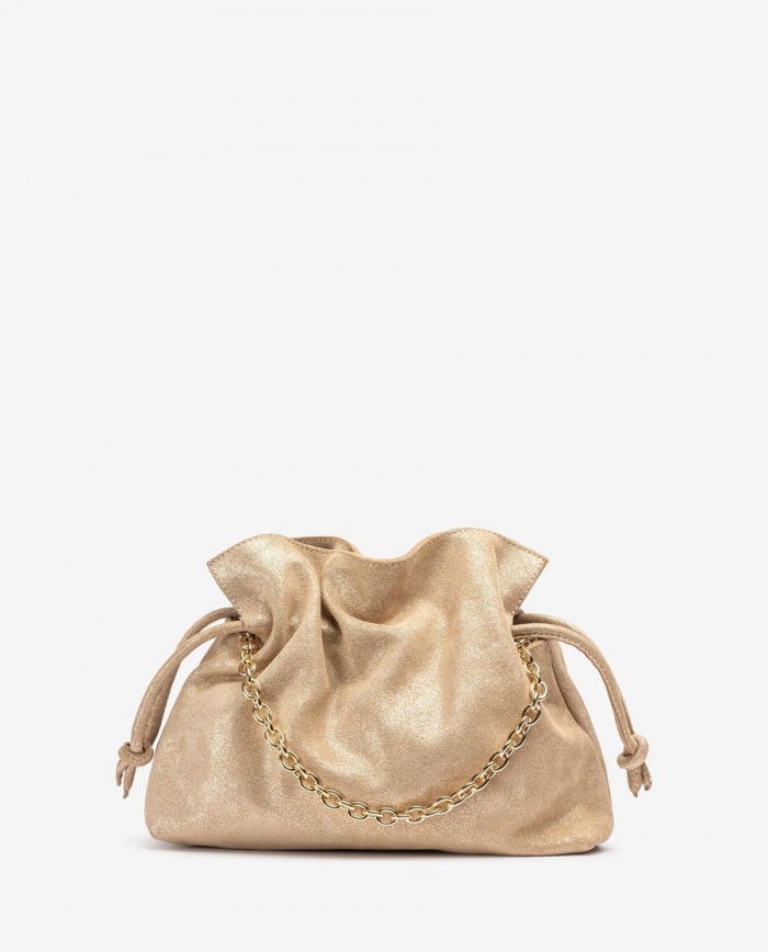 Sac en daim froncé Unisa pour femme - Doré
