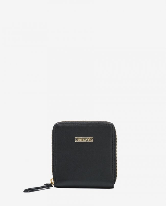 Portefeuille zippé en cuir Unisa pour femme - Noir Portefeuille zippé en cuir Unisa pour femme - Noir