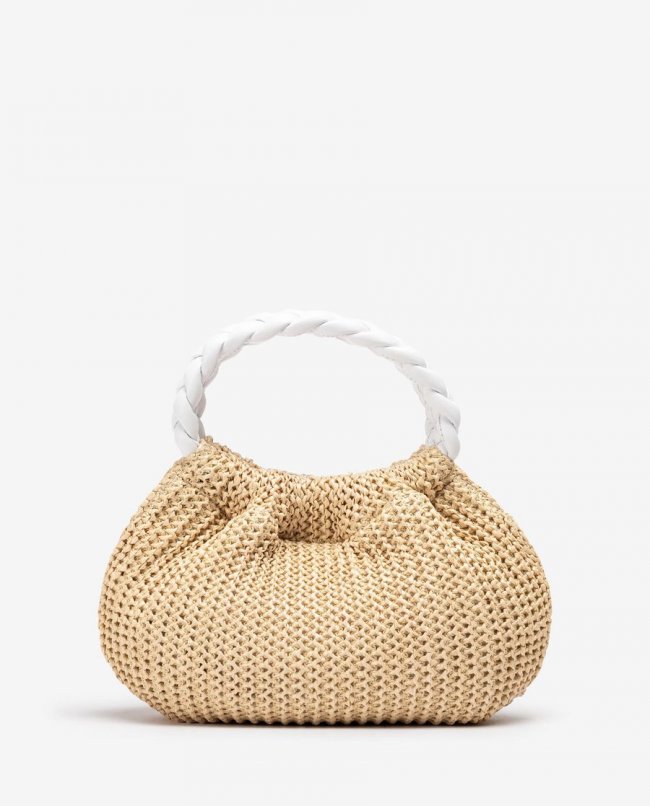 Petit sac fourre-tout Unisa pour femme avec anses tressées Marron Petit sac fourre-tout Unisa pour femme avec anses tressées Marron