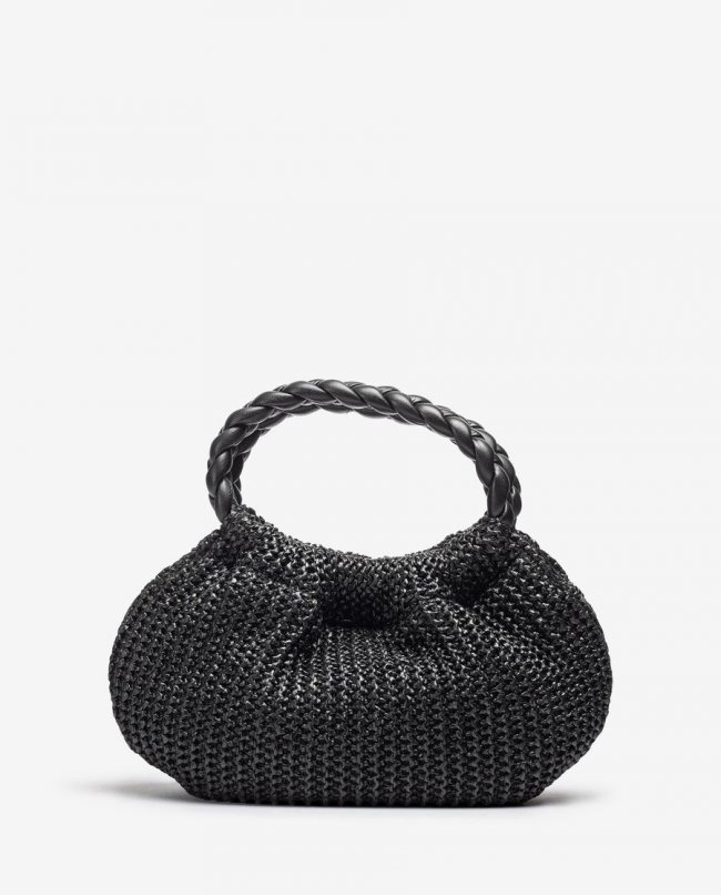 Petit sac à main Unisa femme avec anses tressées - Noir Petit sac à main Unisa femme avec anses tressées - Noir