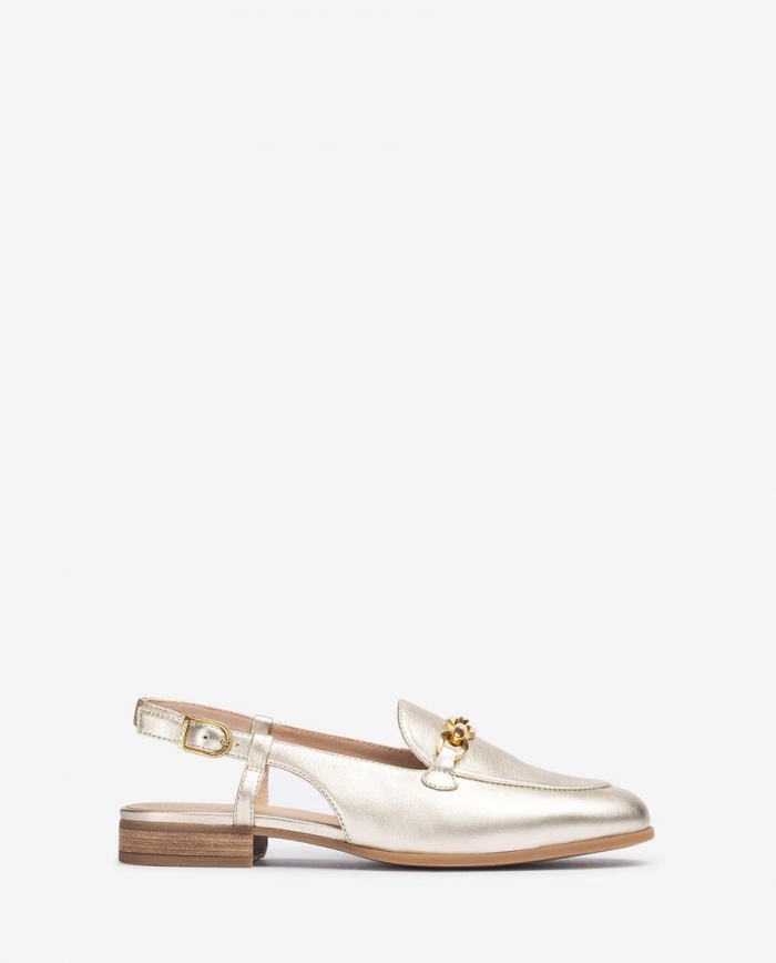 Unisa Mocassins plats à bride arrière pour femme - Doré Unisa Mocassins plats à bride arrière pour femme - Doré