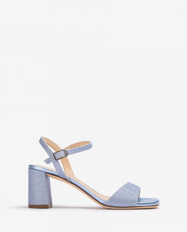 Sandales en tissu brillant Unisa pour femme - Bleu Sandales en tissu brillant Unisa pour femme - Bleu