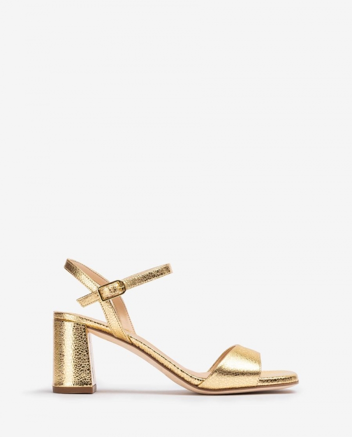 Sandales en cuir métallisé Unisa pour femme - Doré
