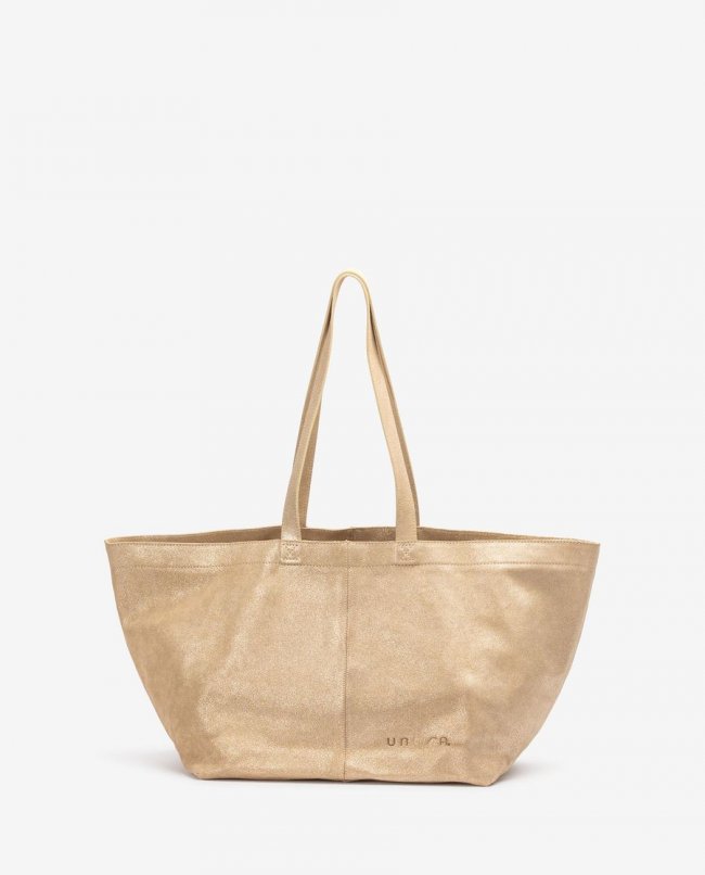 Sac maxi en daim métallisé Unisa pour femme - Doré Sac maxi en daim métallisé Unisa pour femme - Doré