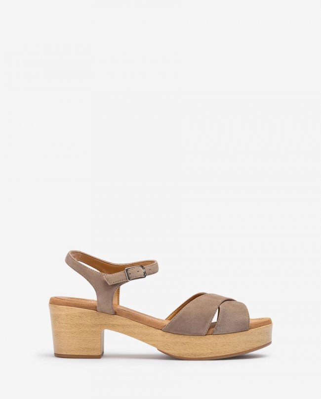 Sandales carrées Unisa pour femme avec brides croisées - Marron