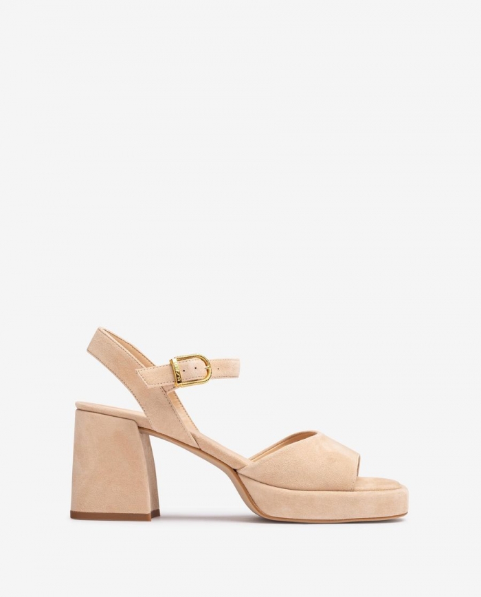 Sandales Unisa Femme en daim à talon carré - Beige