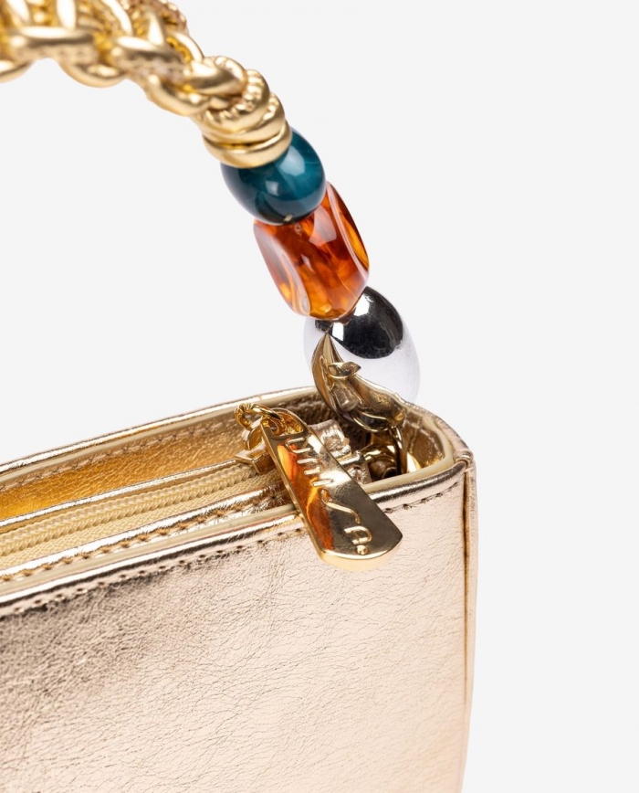 Sac à main Unisa avec poignée tressée et ornement - Doré Sac à main Unisa avec poignée tressée et ornement - Doré