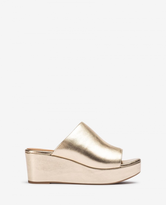 Sandales mules Unisa femme en cuir - Doré Sandales mules Unisa femme en cuir - Doré