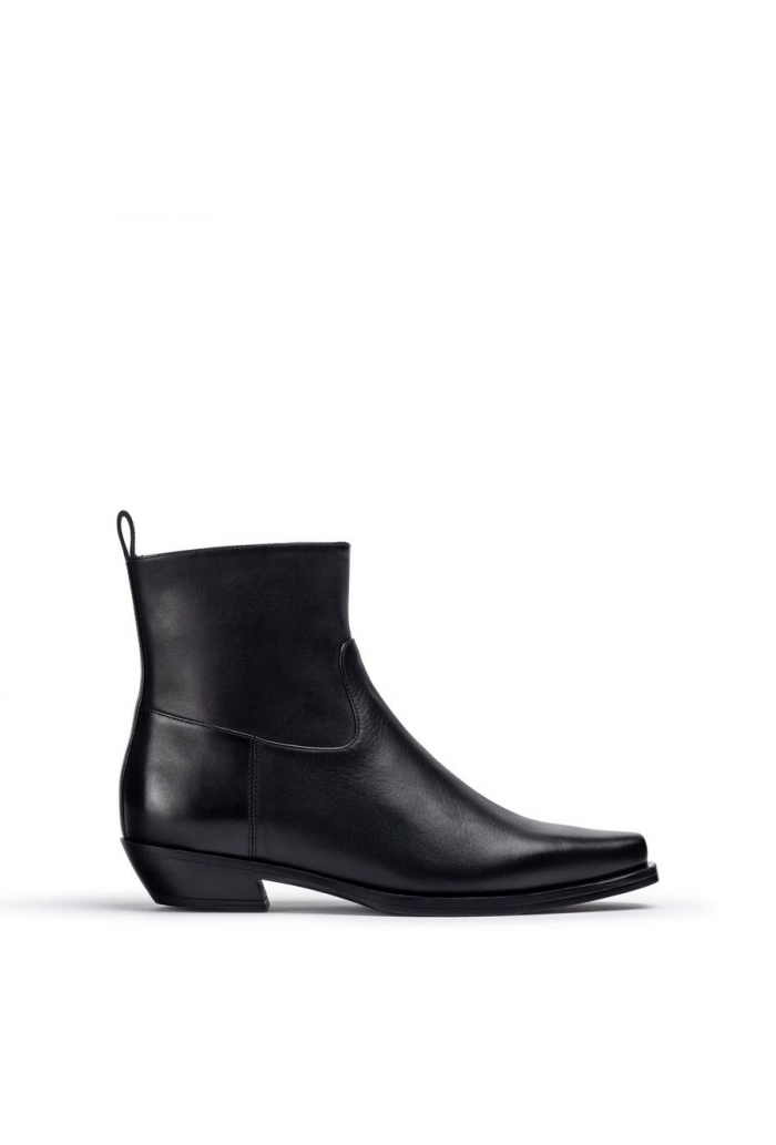 Unisa Bottines plates style cowboy pour femme - Noir Unisa Bottines plates style cowboy pour femme - Noir