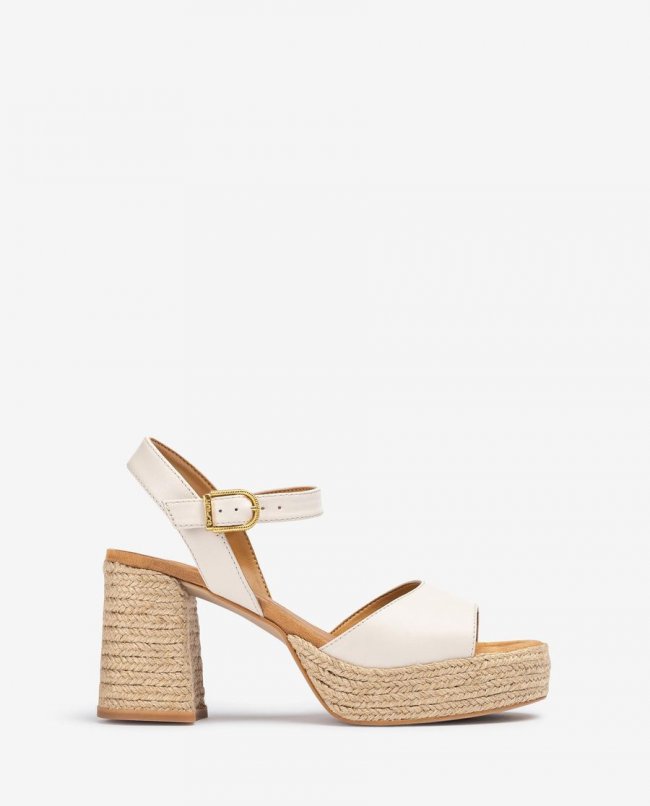 Sandales à plateforme et talon en jute Unisa pour femme - Blanc Sandales à plateforme et talon en jute Unisa pour femme - Blanc