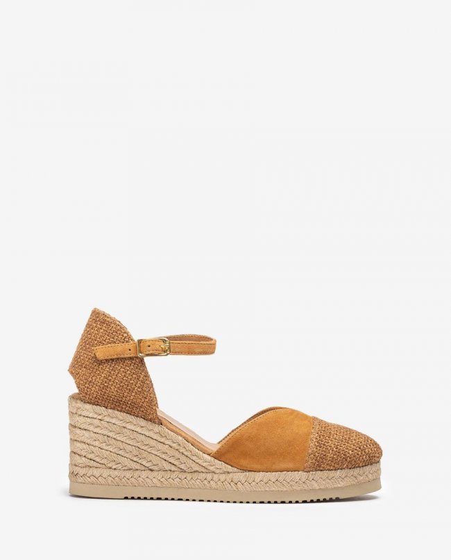 Espadrilles en lin écologique Unisa pour femme - Marron Espadrilles en lin écologique Unisa pour femme - Marron