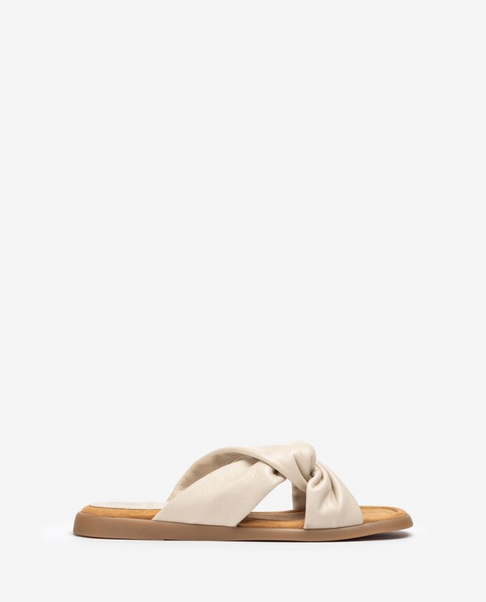 Sandales plates Unisa pour femme avec brides croisées - Blanc Sandales plates Unisa pour femme avec brides croisées - Blanc