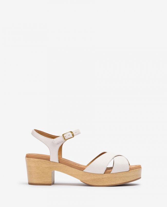 Sandales carrées à brides croisées pour femme Unisa - Blanc Sandales carrées à brides croisées pour femme Unisa - Blanc