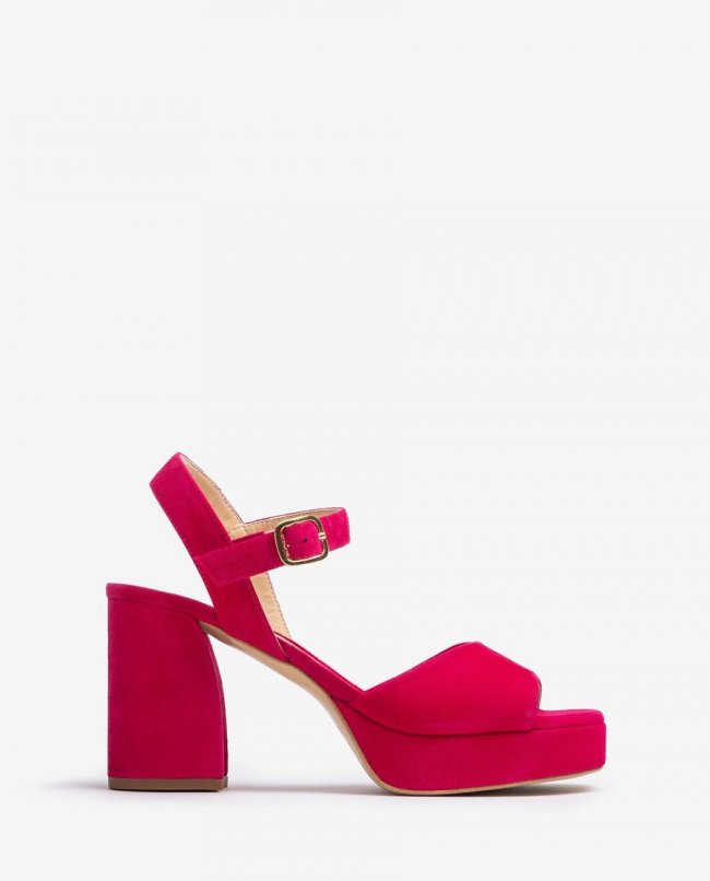 Sandales à talon carré en daim Unisa pour femme - Rose Sandales à talon carré en daim Unisa pour femme - Rose
