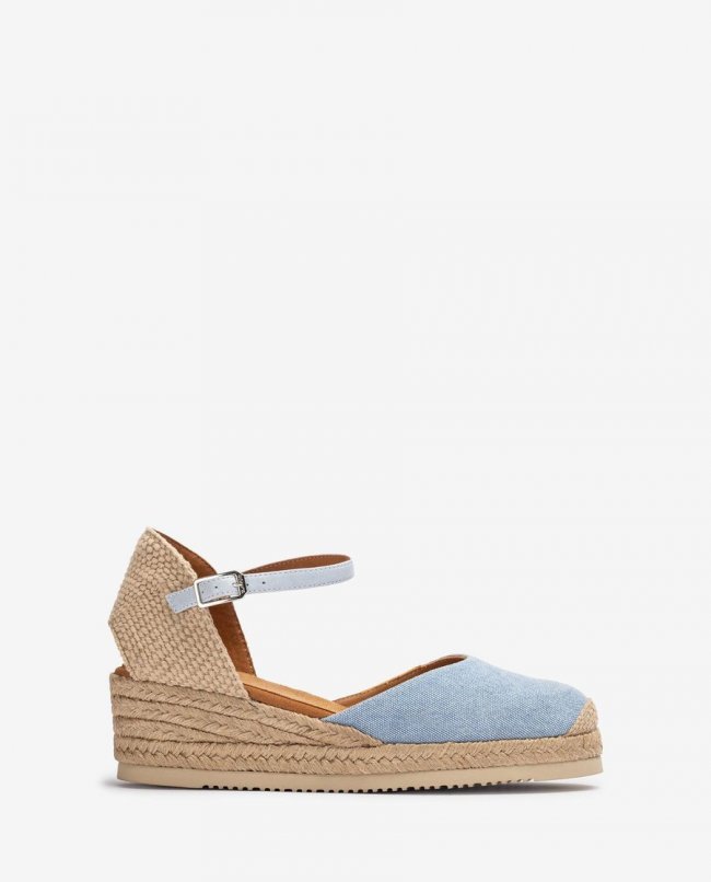 Espadrilles compensées basses Ecolino Unisa pour femme - Bleu Espadrilles compensées basses Ecolino Unisa pour femme - Bleu