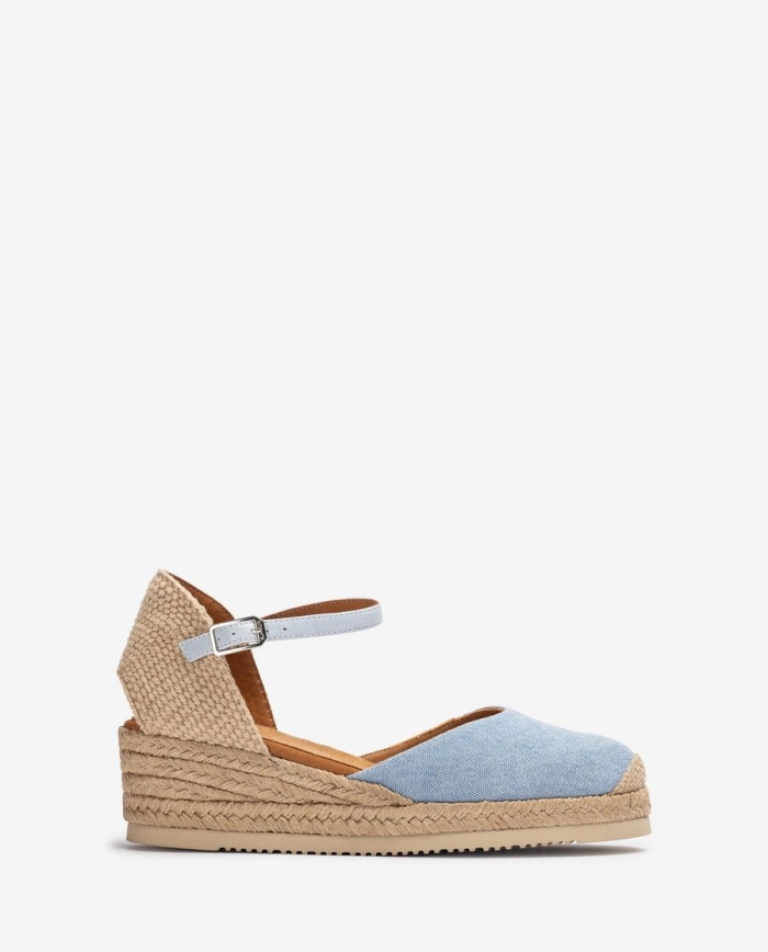 Espadrilles compensées basses Ecolino Unisa pour femme - Bleu Espadrilles compensées basses Ecolino Unisa pour femme - Bleu