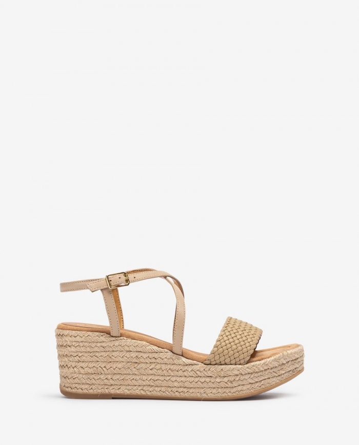 Sandales en cuir et raphia Unisa Femme - Beige Sandales en cuir et raphia Unisa Femme - Beige