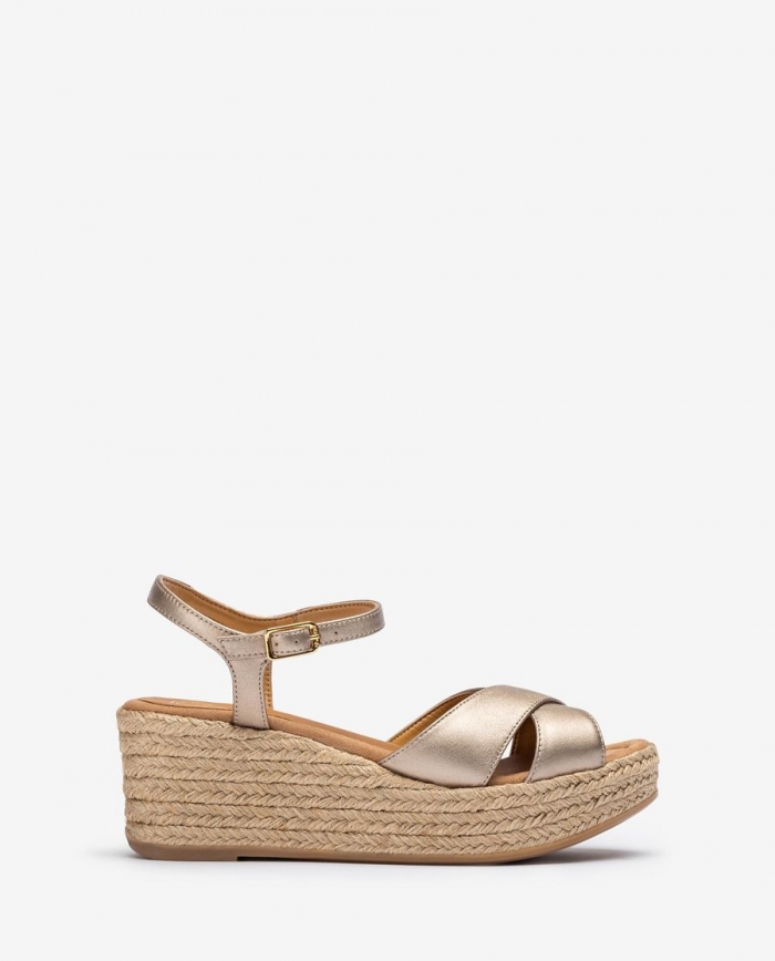 Sandales croisées en raphia Unisa pour femme - Bronze Sandales croisées en raphia Unisa pour femme - Bronze