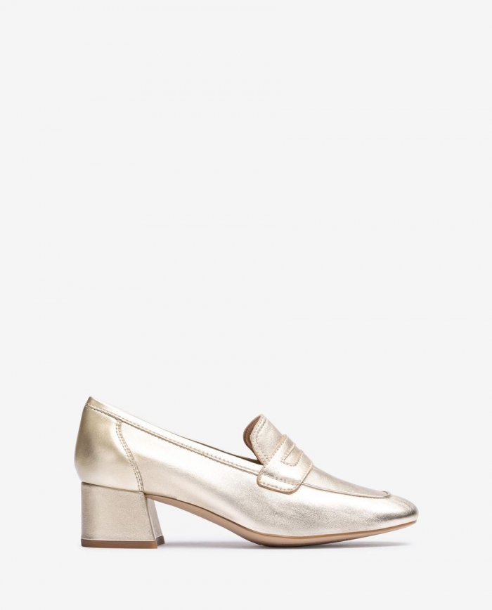 Mocassins Métallisés Non Doublés Unisa Femme - Doré