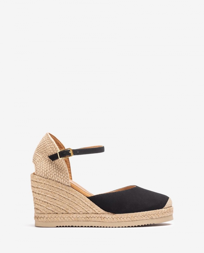Espadrilles compensées hautes en daim Unisa pour femme - Noir Espadrilles compensées hautes en daim Unisa pour femme - Noir