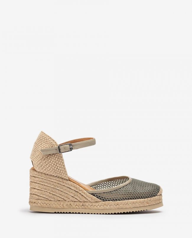 Espadrilles en maille et cuir Unisa Femme - Vert Espadrilles en maille et cuir Unisa Femme - Vert