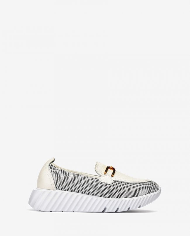 Unisa Mocassins en maille pour femme - Blanc Unisa Mocassins en maille pour femme - Blanc