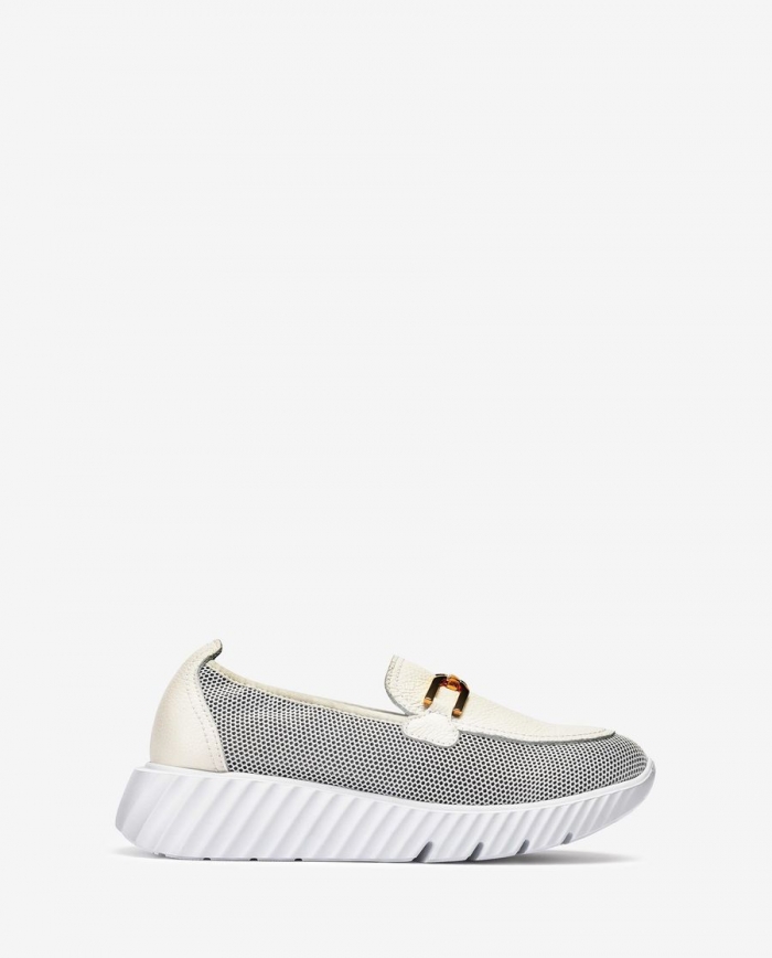 Unisa Mocassins en maille pour femme - Blanc Unisa Mocassins en maille pour femme - Blanc