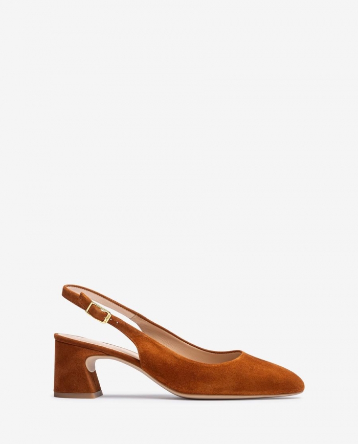 Espadrilles à bout rond et bride arrière Unisa pour femme - Marron