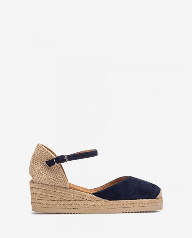 Espadrilles compensées en daim Unisa pour femme - Bleu Espadrilles compensées en daim Unisa pour femme - Bleu
