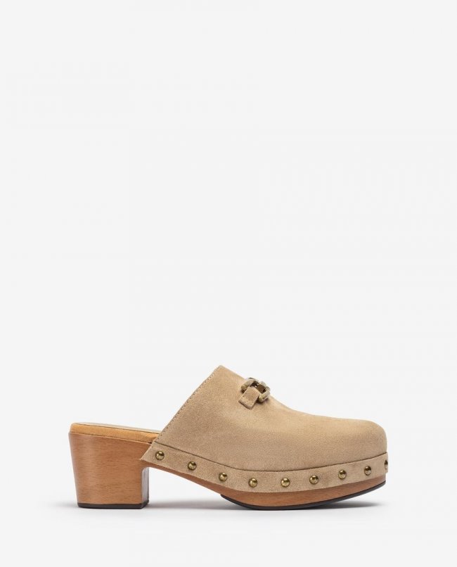 Sabot à boucle et clous Unisa pour femme - Beige