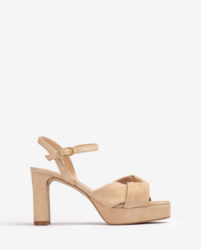 Sandales à larges brides croisées Unisa pour femme - Beige