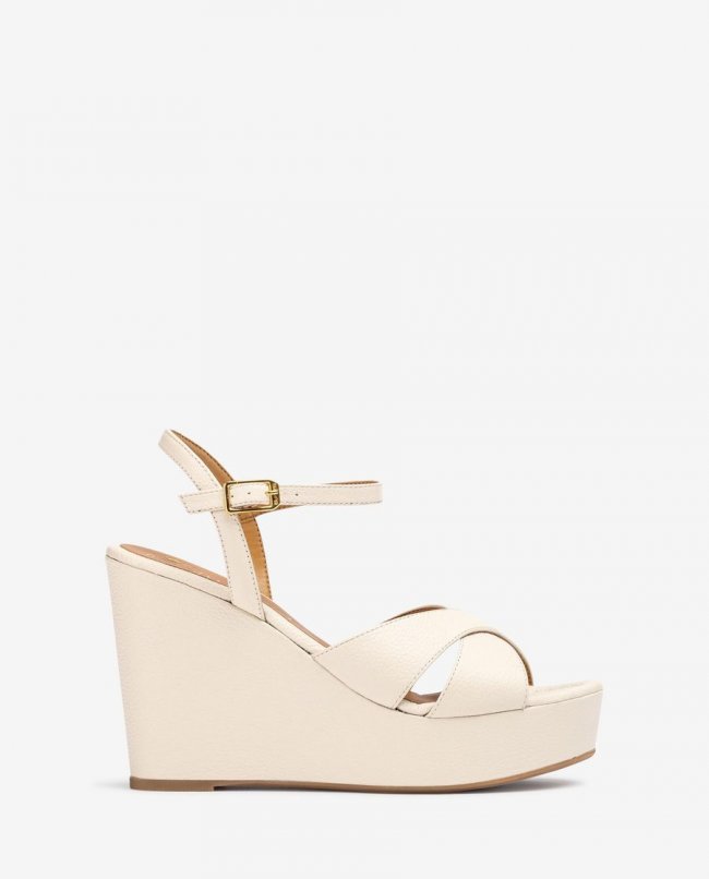 Sandales compensées hautes Unisa pour femme - Blanc Sandales compensées hautes Unisa pour femme - Blanc