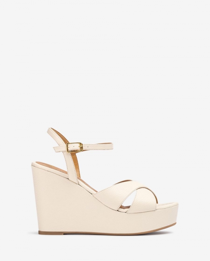 Sandales compensées hautes Unisa pour femme - Blanc Sandales compensées hautes Unisa pour femme - Blanc