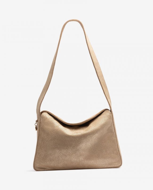 Sac cabas moyen en daim métallisé Unisa pour femme - Doré Sac cabas moyen en daim métallisé Unisa pour femme - Doré