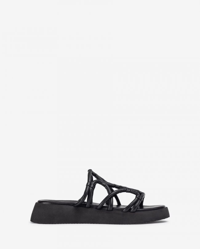 Sandales à lanières métallisées Unisa pour femme - Noir Sandales à lanières métallisées Unisa pour femme - Noir