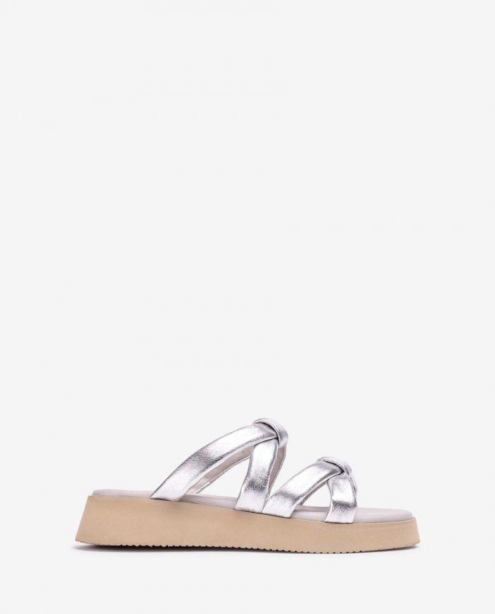 Sandales à brides rembourrées Unisa pour femme - Argent