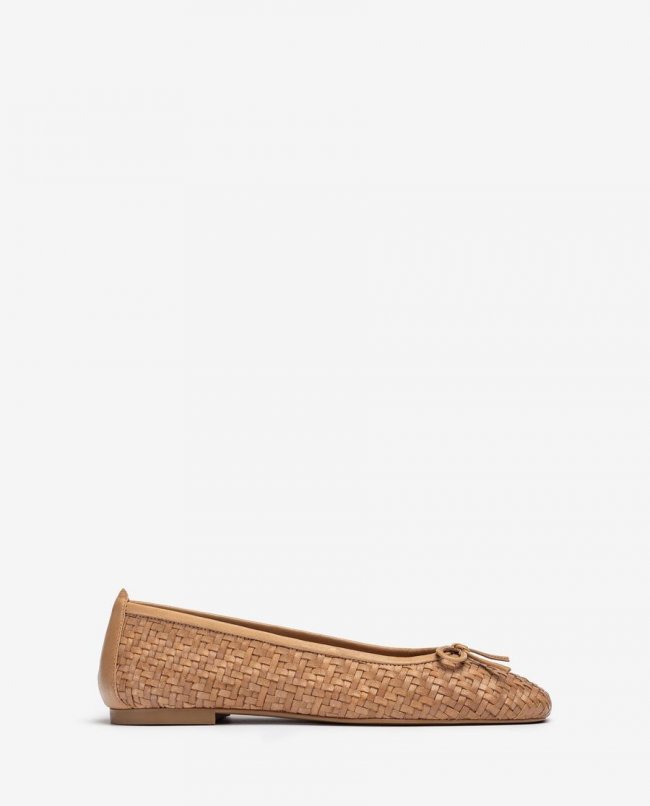 Ballerines Unisa en cuir tressé pour femme - Beige Ballerines Unisa en cuir tressé pour femme - Beige