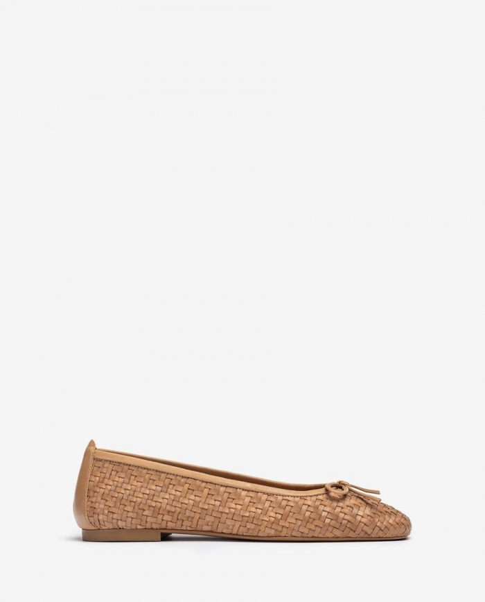 Ballerines Unisa en cuir tressé pour femme - Beige Ballerines Unisa en cuir tressé pour femme - Beige