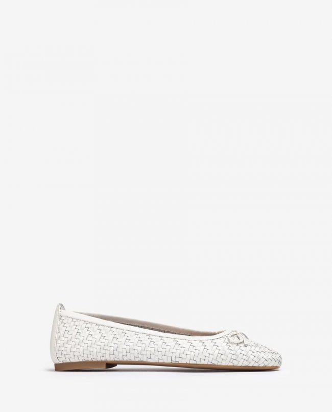 Ballerine Unisa Femme en cuir tressé - Blanc Ballerine Unisa Femme en cuir tressé - Blanc
