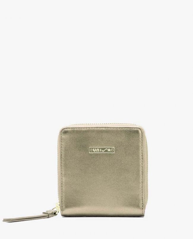 Portefeuille zippé en cuir Unisa Femme - Doré Portefeuille zippé en cuir Unisa Femme - Doré