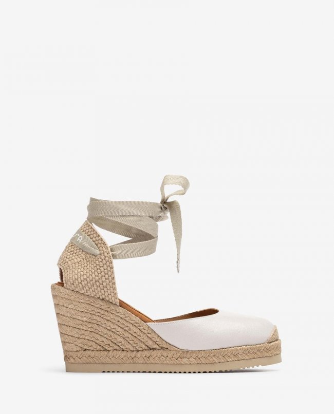 Espadrilles Unisa en cuir noué pour femme - Blanc Espadrilles Unisa en cuir noué pour femme - Blanc