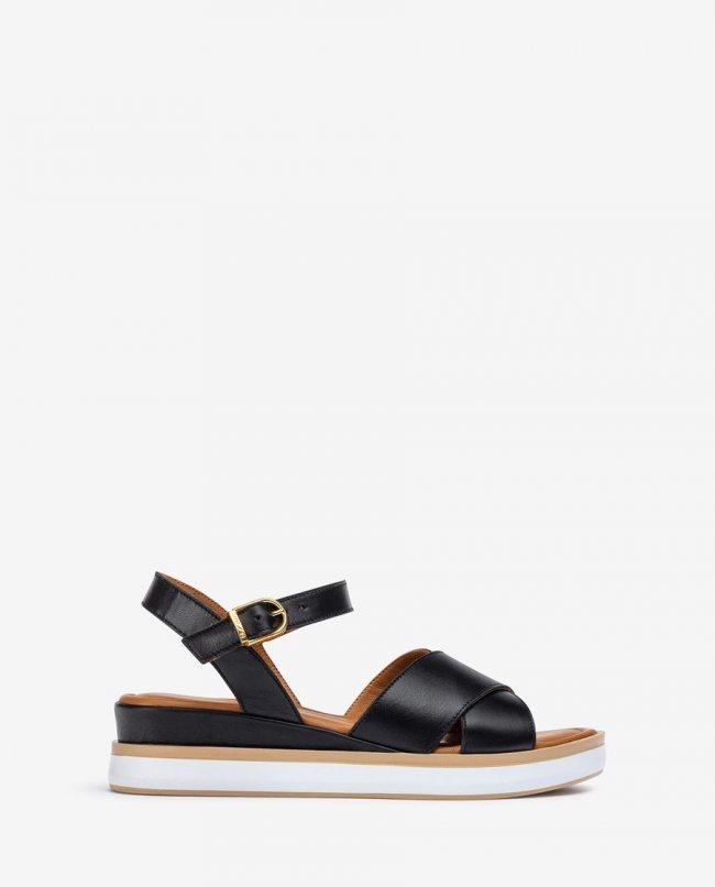 Sandales à brides croisées Unisa pour femme - Noir