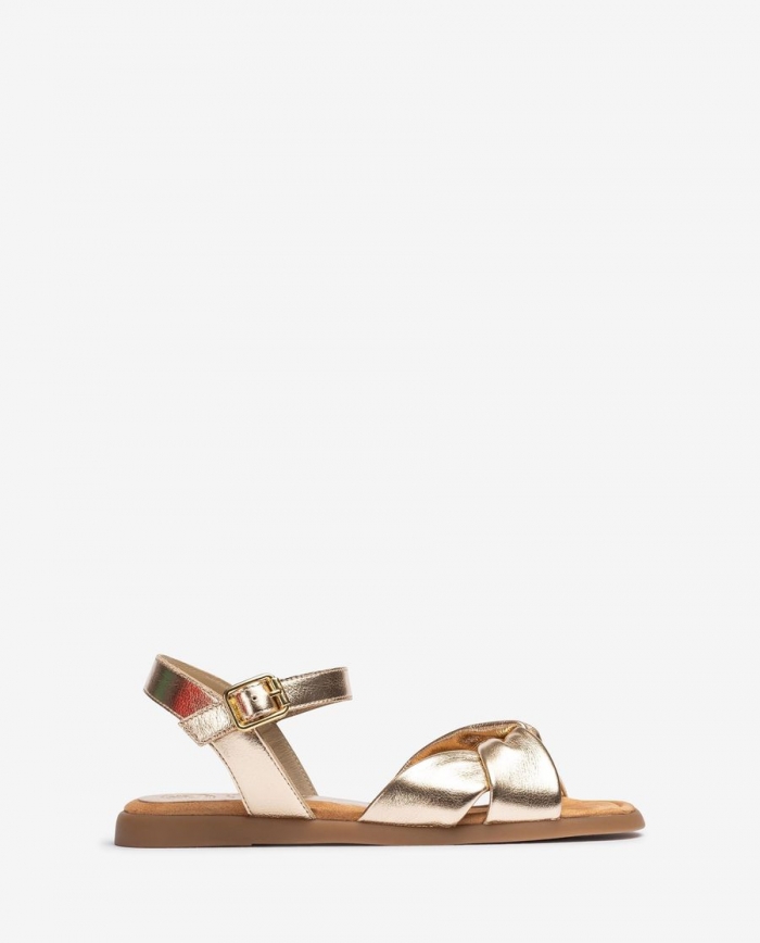 Sandales plates matelassées Unisa pour femme - Doré
