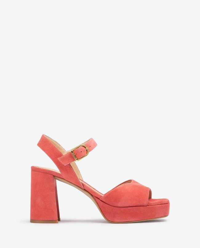 Sandales à talon carré en daim Unisa pour femme - Rose Sandales à talon carré en daim Unisa pour femme - Rose