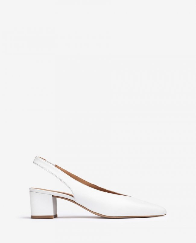 Espadrilles Unisa Femme à bout pointu avec bride arrière - Blanc Espadrilles Unisa Femme à bout pointu avec bride arrière - Blanc