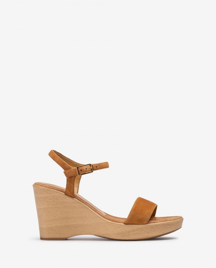 Sandales compensées effet bois Unisa pour femme - Marron Sandales compensées effet bois Unisa pour femme - Marron