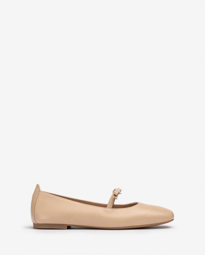 Ballerines Unisa à bout carré et nœud pour femme - Beige Ballerines Unisa à bout carré et nœud pour femme - Beige